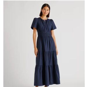 Quince 100% Organic Cotton Poplin Tiered Maxi Dress - Women’s Small
